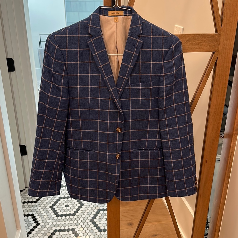 Boys Class Club Blue windowpane jacket, size 18